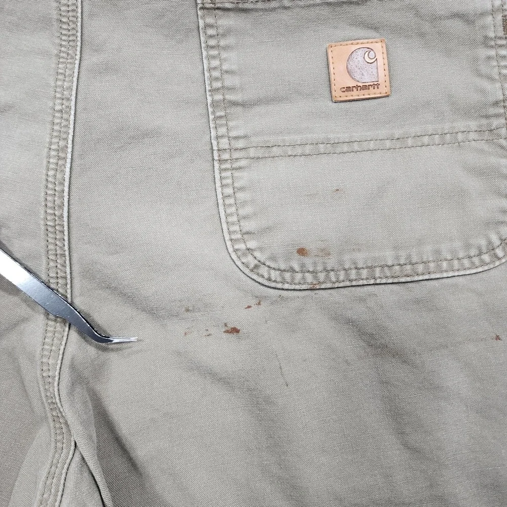 Carhartt Shorts Mens 36 Beige Cargo Canvas Relaxed Distressed Workwear Painter